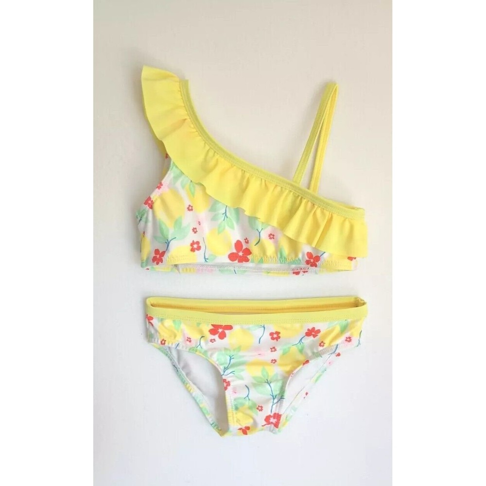 Wonder Nation Girls 2 Piece Swimsuit Size 4T Yellow Bathing Suit